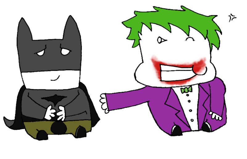 cute cartoon batman and joker