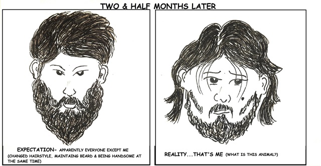 Growing beard and Hair...Expectation vs reality | WEBTOON