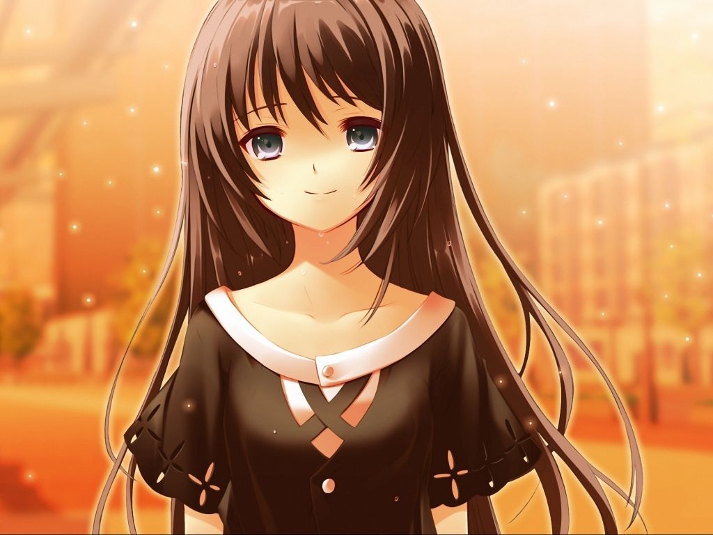 Anime girl with brown hair