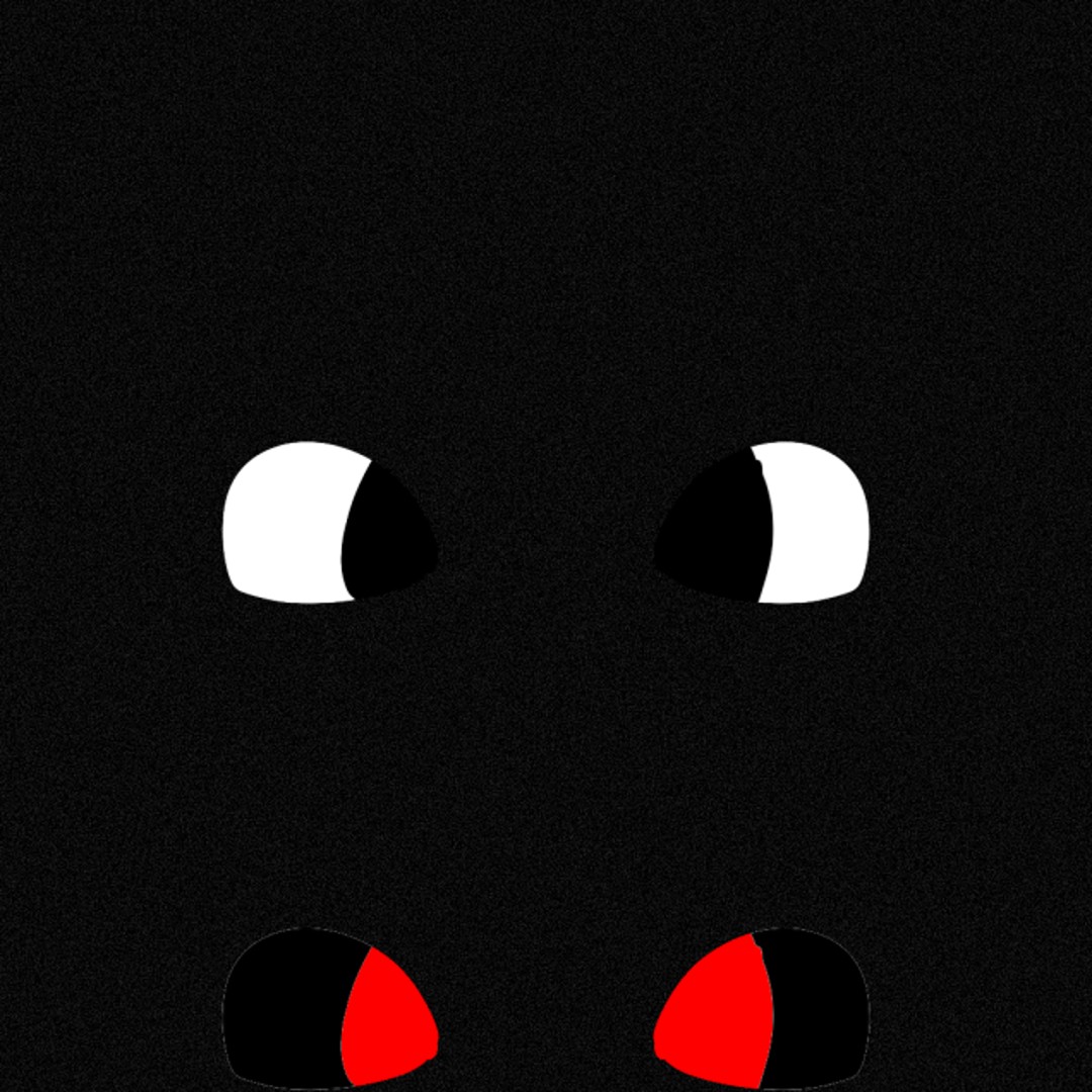 scary cartoon eyes in the dark