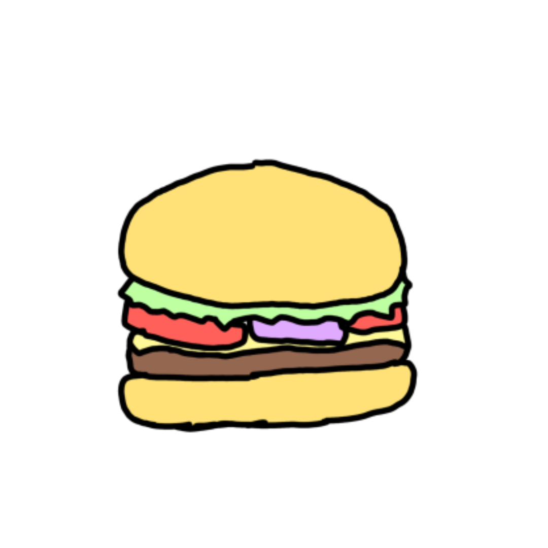 Hamburger in a blank white space webtoon