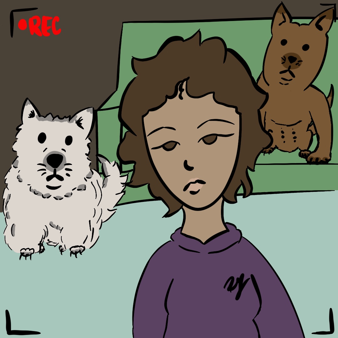 Minding business… 2 Real House Dogs